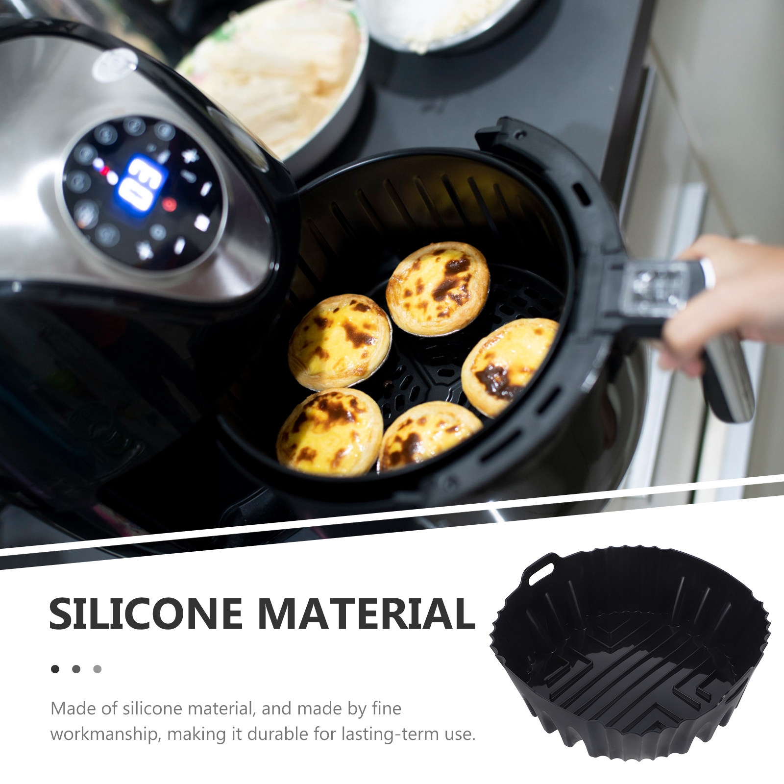 에어프라이어용 실리콘 라이너, 이중 손잡이, 논스틱 코 - Air Fryer Silicone Pot Liner 리뷰 및 가격