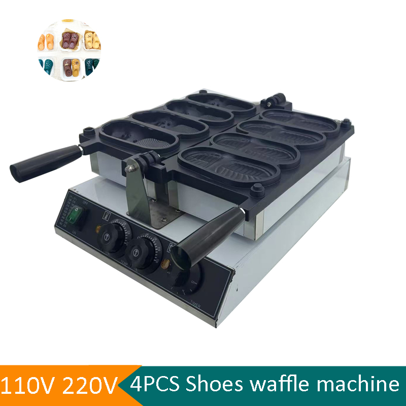 상업용 슬리퍼 모양 와플 메이커 기계, 새로운 디자인  - Mini Waffle Maker Machine 리뷰 및 가격