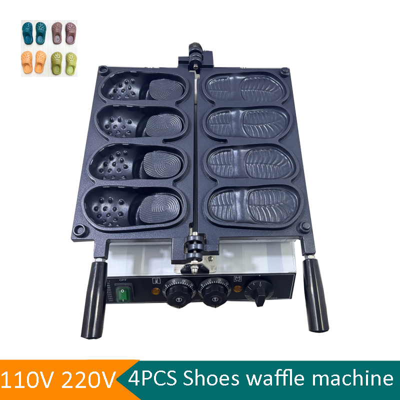 상업용 슬리퍼 모양 와플 메이커 기계, 새로운 디자인  - Mini Waffle Maker Machine 리뷰 및 가격