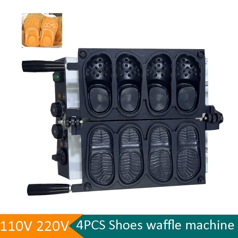 상업용 슬리퍼 모양 와플 메이커 기계, 새로운 디자인  - Mini Waffle Maker Machine 리뷰 및 가격